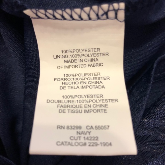 NWT Onyx Nite Navy Floral Lace Soutache Occasion Dress - Picture 7 of 12